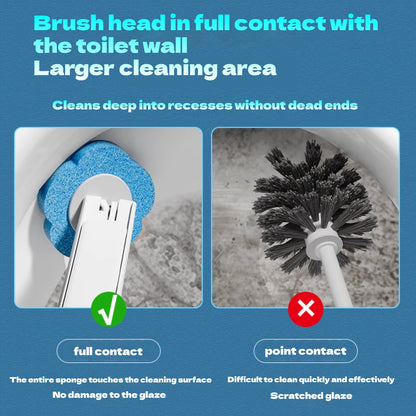18/36Pcs Disposable Toilet Brush Set No Cleaning Long Handle Wall-Mounted Wc Cleaning Tool Kit with Replaceable Brush Head