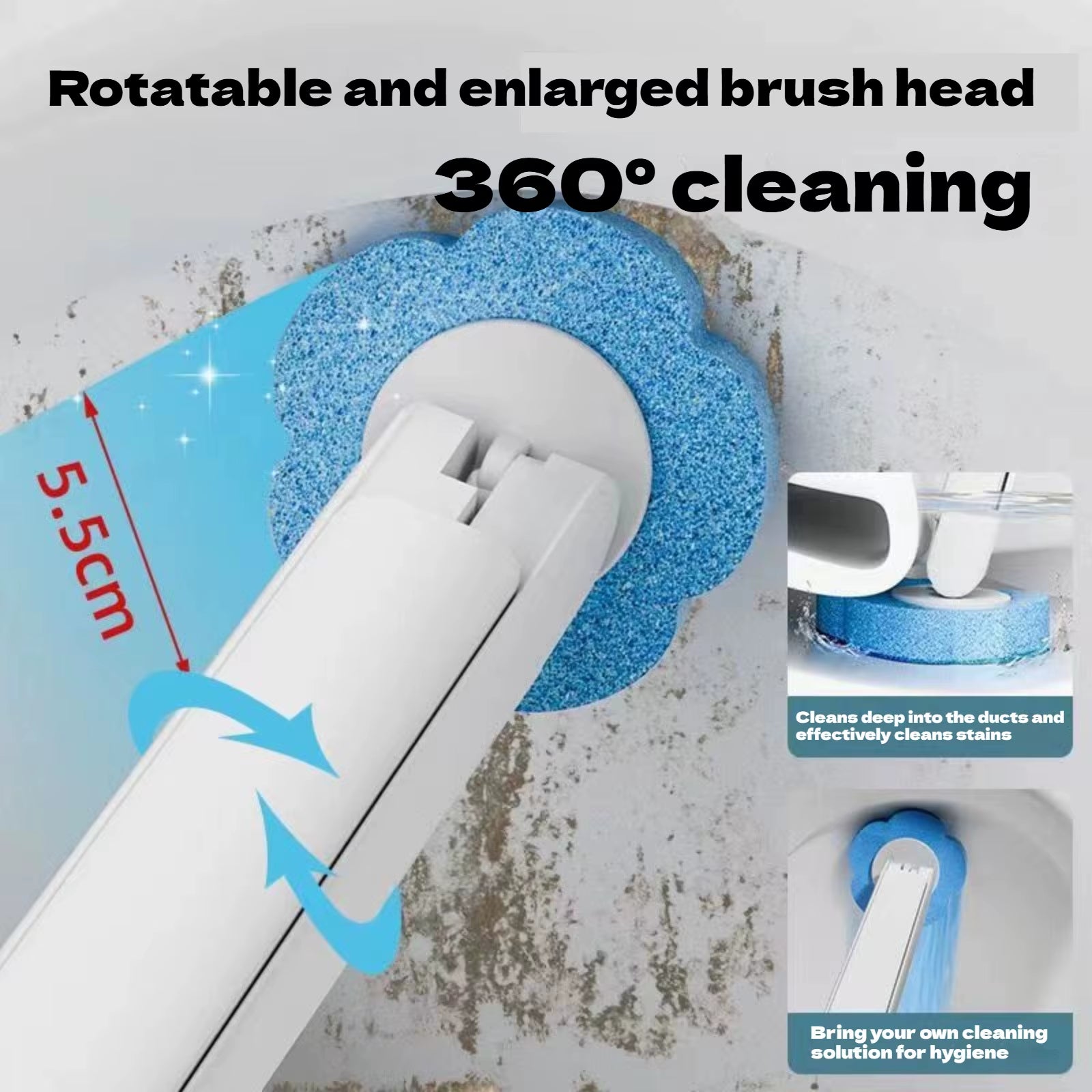18/36Pcs Disposable Toilet Brush Set No Cleaning Long Handle Wall-Mounted Wc Cleaning Tool Kit with Replaceable Brush Head