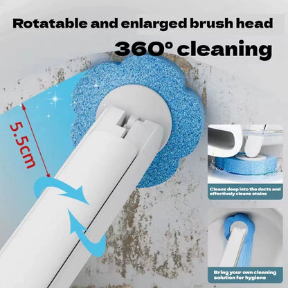 18/36Pcs Disposable Toilet Brush Set No Cleaning Long Handle Wall-Mounted Wc Cleaning Tool Kit with Replaceable Brush Head
