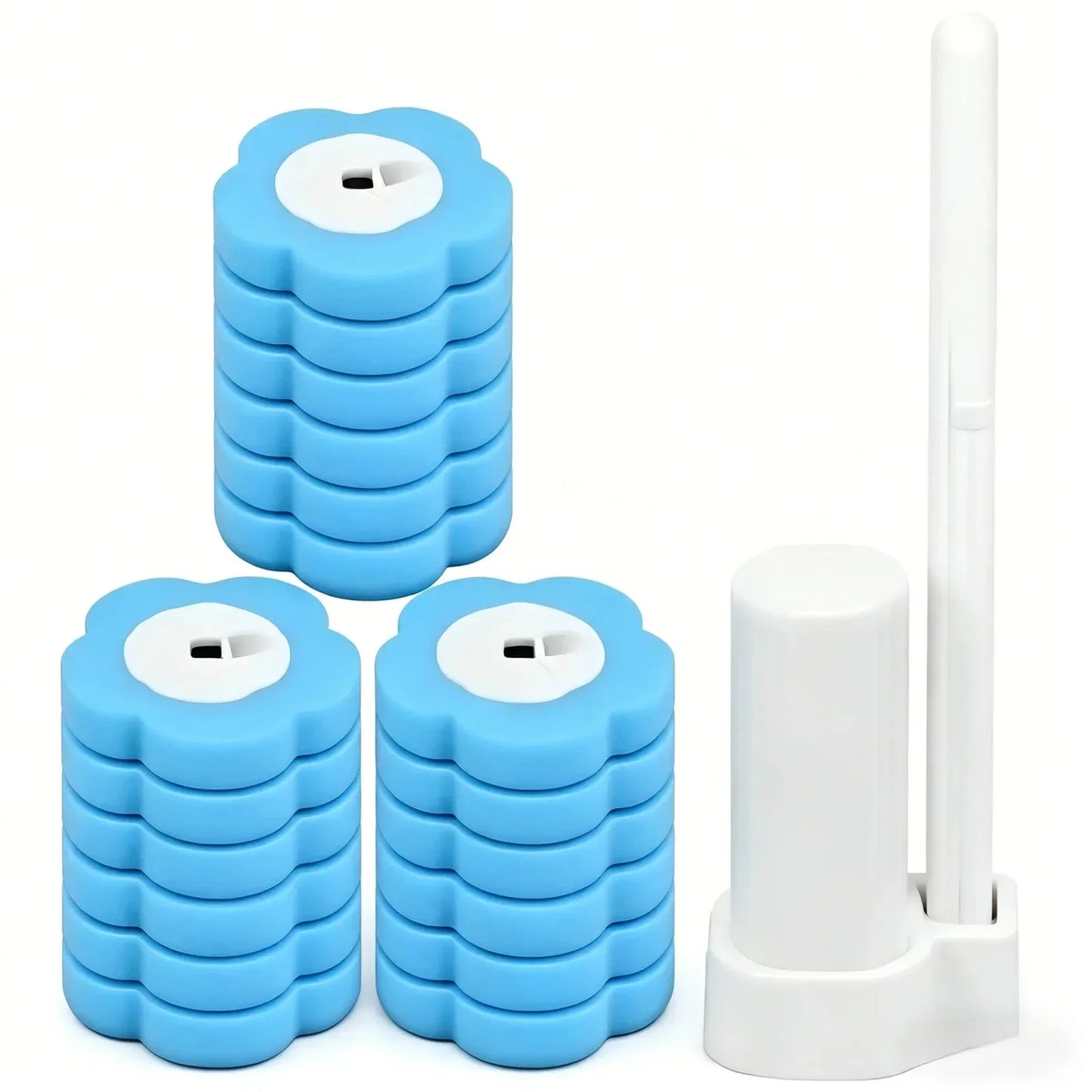 18/36Pcs Disposable Toilet Brush Set No Cleaning Long Handle Wall-Mounted Wc Cleaning Tool Kit with Replaceable Brush Head