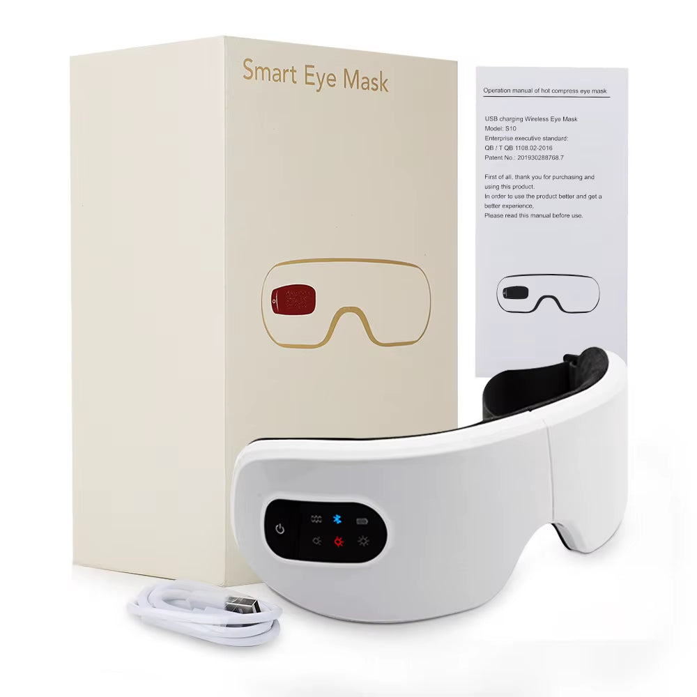 4D Smart Eye Massager Wireless Vibration Eye Care Instrument Hot Compress Bluetooth Eye Massage Glasses Fatigue Pouch Wrinkle