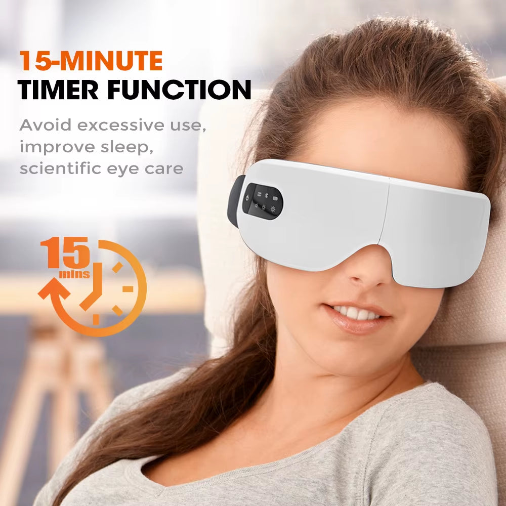 4D Smart Eye Massager Wireless Vibration Eye Care Instrument Hot Compress Bluetooth Eye Massage Glasses Fatigue Pouch Wrinkle